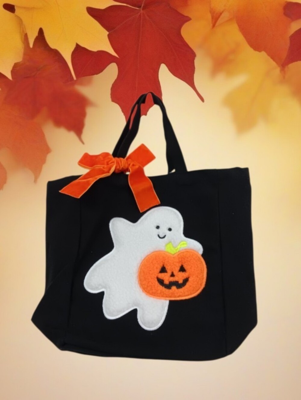 Mini Halloween Tote Bag Ghost & Pumpkin